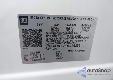 2024 GMC Terrain Awd Slt из США, поврежденный, VIN 3GKALVEG9RL176256